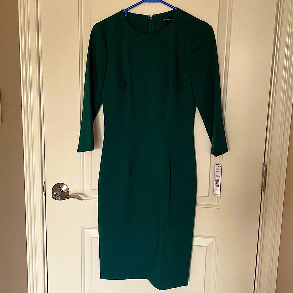NWT Green Antonio Melani 3/4 Sleeves Dress